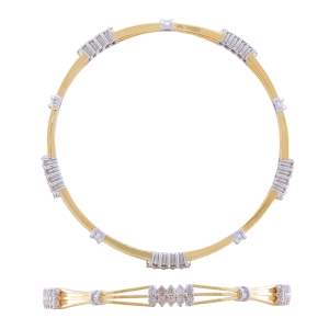 Beautifully Crafted Diamond Bangles in 18k Yellow Gold with Certified Diamonds - BR0162P